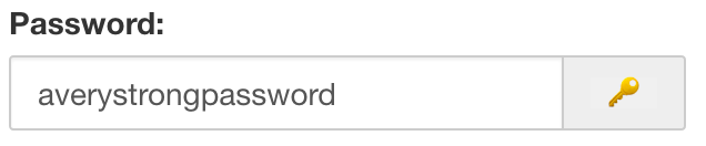 Example of input box for passwords with open text password