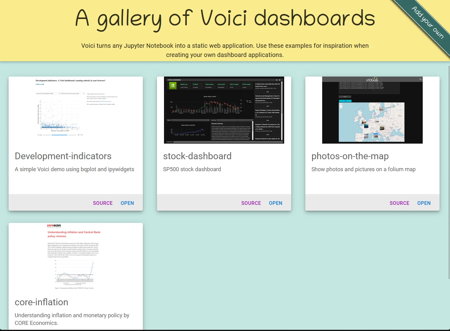 Voici Gallery home page