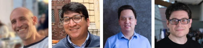Portraits of the recipients of the JDC award: Nicolas Brichet, Piyush Jain, Duc Trung Le, Jason Weill
