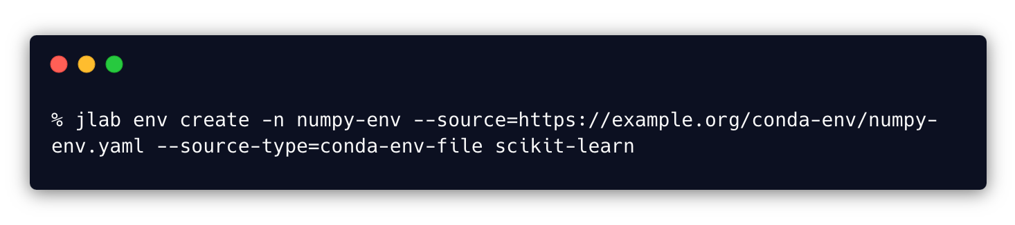 jlab env create command example
