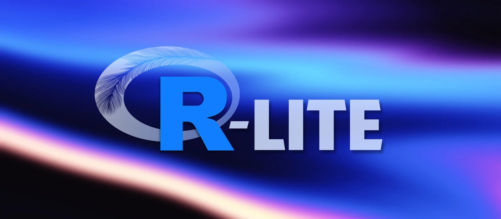 Banner with gradient background and R-lite logo